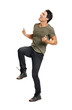 © peopleimages.com - A handsome young man jumping with excitement Isolated on a PNG background.