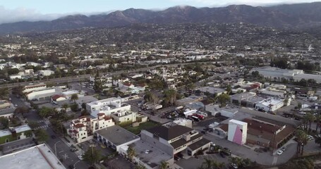 Wall Mural - Santa Barbara Cityscape in California. USA. Morning, Sunset Time. Drone