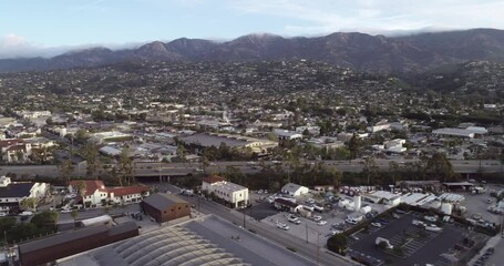 Wall Mural - Santa Barbara Cityscape in California. USA. Morning, Sunset Time. Drone