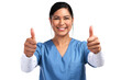 © peopleimages.com - Portrait of a young doctor showing a thumbs up sign Isolated on a PNG background.