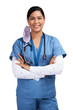 © peopleimages.com - Portrait of a young doctor folding her arms and wearing a stethoscope Isolated on a PNG background.