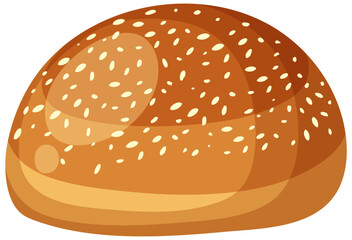 Wall Mural - Bread bun isolated vector