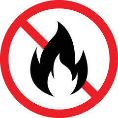 Wall Mural - no fire icon PNG image