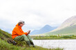 © Cavan Images - Flyfishing at the river HÃ¶rgÃ¡, North Iceland.