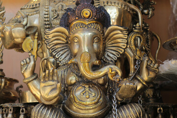 Wall Mural - Bronze figure of the Hindu god Ganesha with the head of an elephant.