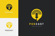 © degungpranasiwi - Set of podcast microphone logo vector design template with different color style
