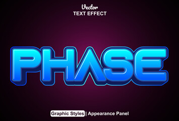Fototapete - phase text effect with graphic style and editable.