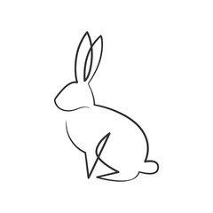 Wall Mural - Rabbit continuous one line art drawing