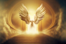 Majestic Angel Guarding The Gate Of Heaven, Generative AI Illustration