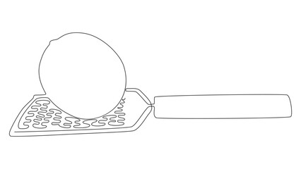 Poster - One continuous line of Lemon and grater. Thin Line Illustration vector concept. Contour Drawing Creative ideas.