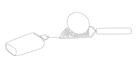 Poster - One continuous line of Lemon and grater word written with a pencil. Thin Line Illustration vector concept. Contour Drawing Creative ideas.