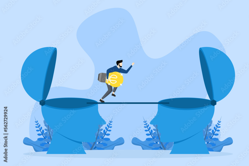 Skills training or work transition concept, sharing knowledge or ...