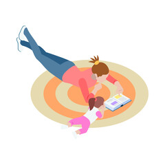 Sticker - Nanny Isometric Illustration