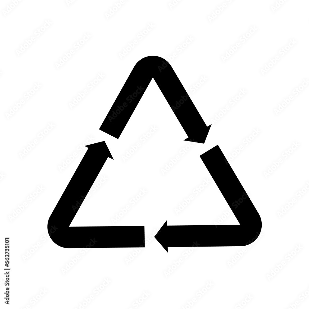 Recycling symbol isolate on white background. Three arrows combined ...