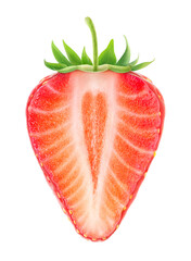 Canvas Print - Half of strawberry with heart shaped core, cut out