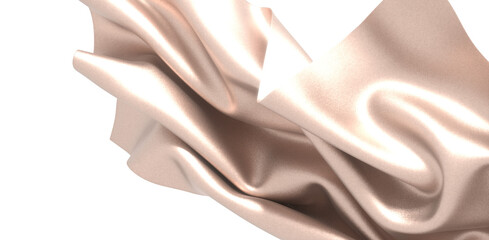 Wall Mural - Abstract background of gold wavy silk or satin. 3d