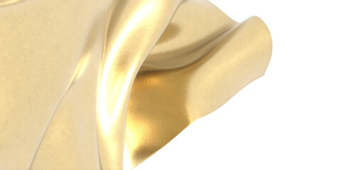 Wall Mural - 3d render of dark and gold cloth. iridescent holographic foil. abstract art fashion background.