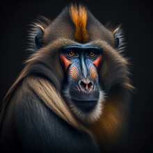 Mandrill Primate Portrait