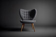 © ADDICTIVE STOCK - Gray modern chair on gray background. Generative AI