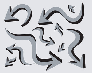 Wall Mural - Vector illustration of curved arrow icons. eps 10.