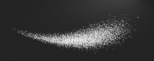 Vector glittering sparks on transparent background. Snow dust light effect. Stock royalty free illustration