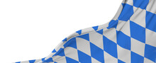 Bavarian Flag Wide Panorama Oktoberfest Background With White Blue Bavaria Isolated White Background