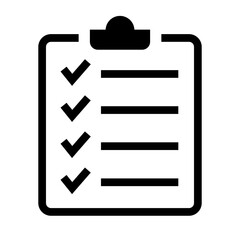 Aufkleber - Clipboard Checklist. Checklist document. Survey and research. Vector.