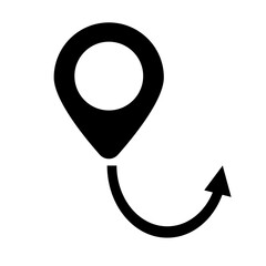 Poster - moving map pin silhouette icon. vector.