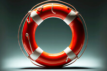 Round New Life Buoy For Rescue In Case Of Danger At Sea