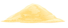 One Yellow Heap Of Sand In Front View Isolated, Sand For Sandbox