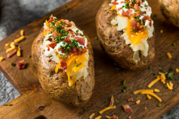 Canvas Print - Homemade Loaded Baked Potatoes