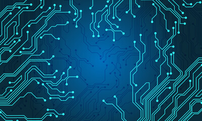 Leinwandbilder - Blue line circuit computer technology futuristic background design creative vector