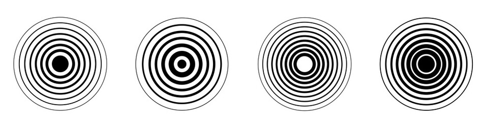 Poster - Radar icons set. Collection sonar sound waves. Radar icon. Sonar wave sign. Big set on the white background - stock vector.