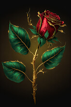 A Single Metallic Rose