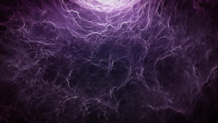 Poster - Abstract Fractal Web Mesh Waving Background/ 4k animation of an abstract fractal fantasy web mesh landscape patterns background with bright light particles and turbulence lines waving smoothly
