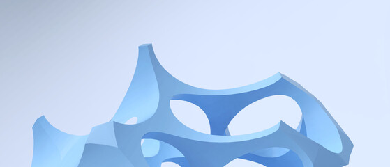 Aufkleber - Creative idea and Futuristic Geometric shapes for technology Innovation and Network connection structure concept on Blue background. copy space, digital, banner, website -3d Rendering