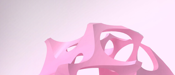 Aufkleber - Creative idea and Futuristic Geometric shapes for technology and Internet Network connection structure concept on red background. security, copy space, software, digital, banner -3d Rendering