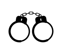 Handcuffs Or Hand Restraints. Handcuffs Icon. Police Shackle. Vector Stock Illustration.