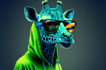 Poster - Style giraffe. vibrant colors. Illustration. art