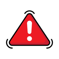 Wall Mural - Warning icon. attention symbol. exclamation mark on triangle sign for apps and websites with transparent background PNG