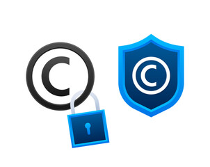 Leinwandbilder - Copyright, trademark. Intellectual property sign, label. Vector stock illustration.