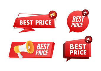 Poster - best price web design elements. shopping tags and best price badge. vector stock illustration.