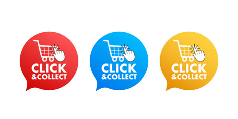 Aufkleber -  lick and collect banner. Flat style. Website vector icon. Vector stock illustration.