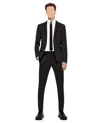 Wall Mural - A man in a business suit on a white background. Vector illustration in flat style