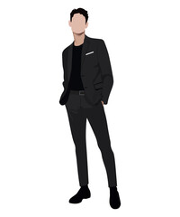 Wall Mural - A man in a business suit on a white background. Vector illustration in flat style