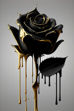 Rose With Dripping Gold