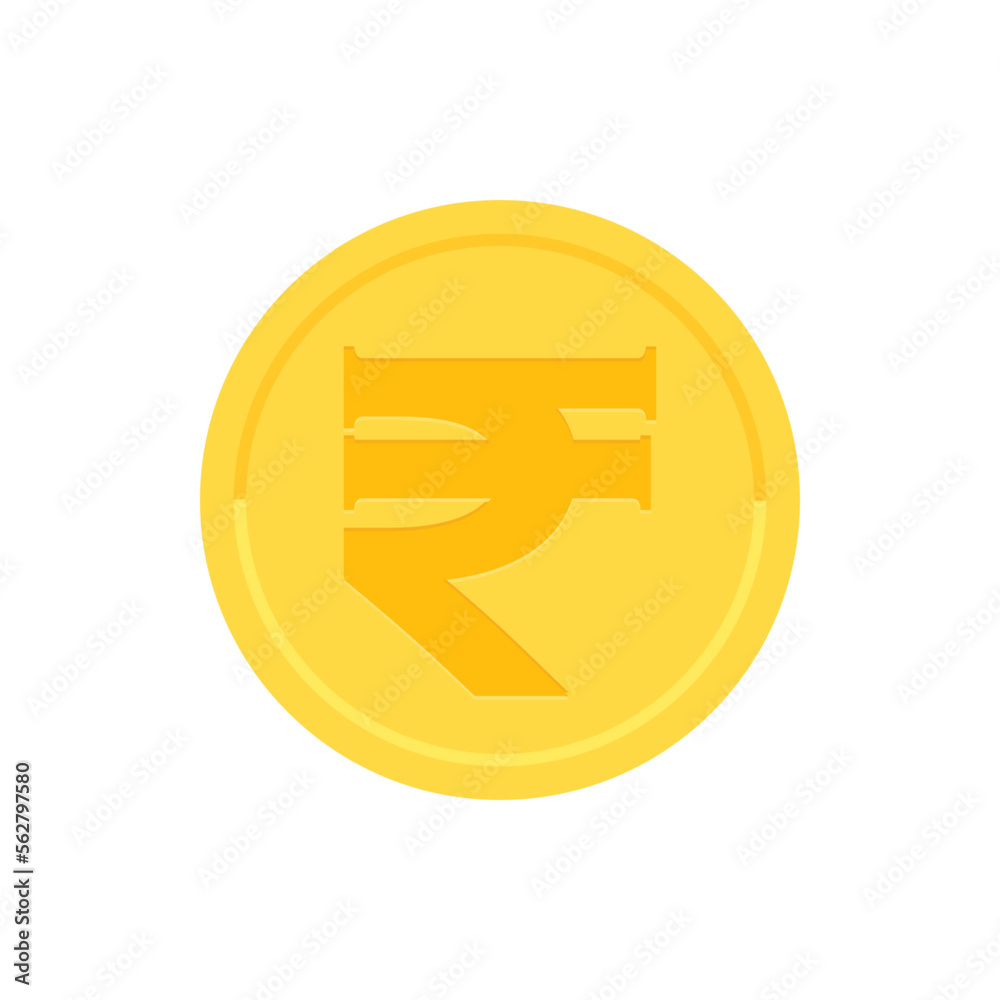Vector de Stock ルピーの記号・₹の刻印が入ったお金・コイン - インドの通貨のイメージ素材 | Adobe Stock