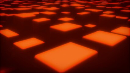 Wall Mural - bright red 3d blocks random - graphic abstract background - loop video