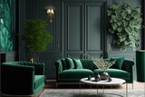 Fototapeta Uliczki - Luxurious modern evergreen living interior design. generative ai