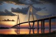 Sidney Lanier Bridge near Brunswick Georgia. Generative ai